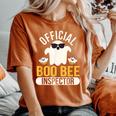 Official Boo Bee Inspector Halloween Humor Ghost Women's Oversized Comfort T-Shirt Yam
