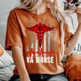Patriot Usa Nursing With American Flag Va Nurse 4Th Of July Women's Oversized Comfort T-Shirt Yam