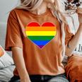 Pride Heart Novelty Pride Rainbow Heart Women's Oversized Comfort T-Shirt Yam