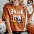 Prost Beer German American Flag Oktoberfest Women's Oversized Comfort T-Shirt Yam