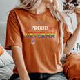 Proud Veteran Lgbt Gay Pride Rainbow Us Military Trans Women's Oversized Comfort T-Shirt Yam