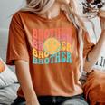 Retro Face Brother Groovy Daisy Flower Matching Family Women's Oversized Comfort T-shirt Yam