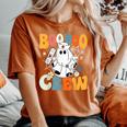 Retro Groovy Boo Boo Crew Nurse Ghost Halloween Nurse Women's Oversized Comfort T-Shirt Yam