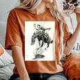 Rodeo Cowgirl Riding Bucking Horse Women's Oversized Comfort T-shirt Yam