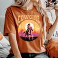 Rodeo Western Country Southern Cowgirl Hat Cowgirl Women's Oversized Comfort T-Shirt Yam