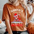 Santa's Favorite Nurse Christmas Dabbing Santa Women's Oversized Comfort T-Shirt Yam