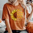 She Is Clothed Strength Dignity Laughs Bible Verse Sunflower Women's Oversized Comfort T-Shirt Yam