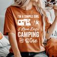 Im A Simple Girl Love Dogs Camping And Wine Camper Women's Oversized Comfort T-shirt Yam
