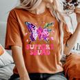 Support Squad Pink Ribbon Butterfly Breast Cancer Awareness Women's Oversized Comfort T-Shirt Yam