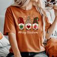Three Gnome For Merry Christmas Buffalo Leopard Women's Oversized Comfort T-Shirt Yam