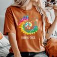Tie Dye Sunflower Hippie Soul Hippy Peace Sign Daisy Flower Women's Oversized Comfort T-shirt Yam