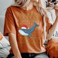 Ugly Xmas Whale Graphic Ugly Sweater Christmas Women's Oversized Comfort T-Shirt Yam