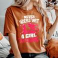 Never Underestimate A Girl With A Skateboard Women's Oversized Comfort T-Shirt Yam