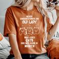 Never Underestimate An Old Lady Who Loves Cats Born In March Women's Oversized Comfort T-Shirt Yam