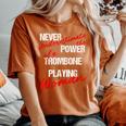 Never Underestimate The Power Of A Trombone Playing Woman Women's Oversized Comfort T-Shirt Yam
