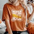 Never Underestimate Woman Courage And Her Basset Hound Women's Oversized Comfort T-Shirt Yam