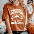 Never Underestimate A Woman Who Fixes Airplanes Mechanic Women's Oversized Comfort T-Shirt Yam
