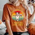 Never Underestimate A Woman Who Loves Goats Women's Oversized Comfort T-Shirt Yam