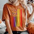 Usa Pride Rainbow Flag Patriotic Pride Love Is Love Women's Oversized Graphic Print Comfort T-shirt Yam