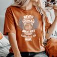Veteran Wife Never Underestimate A Woman In The Military Women's Oversized Comfort T-Shirt Yam