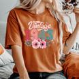 Vintage 1943 80Th Birthday Made In 1943 Floral 80 Year Old Women's Oversized Comfort T-Shirt Yam