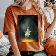Vintage Floral Ghost On The Swing In Forest Halloween Gothic Women's Oversized Comfort T-Shirt Yam