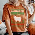All I Want For Xmas Is A Sheep Ugly Christmas Sweater Women's Oversized Comfort T-Shirt Yam