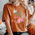 Watercolor Favorite People Grandma Butterfly Floral Women's Oversized Comfort T-shirt Yam
