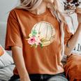 Watercolor Volleyball Boho Floral Volleyball Mom Women's Oversized Comfort T-shirt Yam