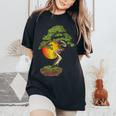 Aesthetic Retro Bonsai Tree Nature Lover Gardener Planting Women's Oversized Comfort T-Shirt Black