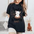 Auntie Can Bearly Wait Baby Shower Bear Pregnancy Women's Oversized Comfort T-Shirt Black