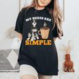 Bernedoodle Dog Coffee My Needs Are Simple Bernedoodle Women's Oversized Comfort T-Shirt Black