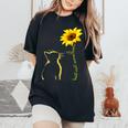 Best Cat Mom Ever Cat Lover Sunflower Pet Lover Women's Oversized Comfort T-Shirt Black