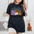 Boo Anti Bullying Halloween 2023 Orange Unity Day Girl Women's Oversized Comfort T-Shirt Black