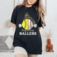 Busy Raising Ballers Baseball Softball Bandana Mom Leopard Women's Oversized Comfort T-shirt Black