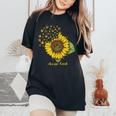 Choose Kind Sunflower Deaf Asl American Sign Language Women's Oversized Comfort T-Shirt Black