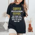 Coffee Spelled Backwards Coffee Quote Humor Women's Oversized Comfort T-Shirt Black