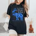 Colon Cancer Awareness Sunflower Elephant Be Kind Women's Oversized Comfort T-shirt Black