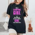 Im A Cool Camping Girl Women Hiking Hunting Women's Oversized Comfort T-shirt Black