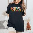 Counseling Office School Guidance Groovy Back To School Women's Oversized Comfort T-Shirt Black