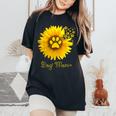 Dog Mom Sunflower Paw Print Women's Oversized Comfort T-shirt Black