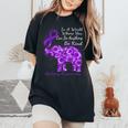 Epilepsy Awareness Sunflower Elephant Be Kind Women's Oversized Comfort T-shirt Black