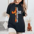 Fall For Jesus He Never Leaves Christian Faith Jesus Cross Women's Oversized Comfort T-Shirt Black