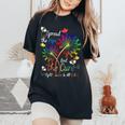 Fight Cancer In All And Every Color Ribbons Flower Heart Women's Oversized Comfort T-Shirt Black