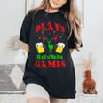 Christmas Plays Rein Beer Games Party T Women's Oversized Comfort T-Shirt Black