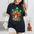 Magic Mushroom Alien Trippy Shroom Lsdweed Acid Trip Women's Oversized Comfort T-Shirt Black