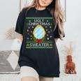 Ugly Christmas Sweater With Mirror Xmas Girls Women's Oversized Comfort T-Shirt Black