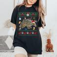 Ugly Xmas Sweater Animals Lights Christmas Armadillo Women's Oversized Comfort T-Shirt Black