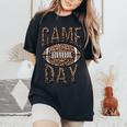 Game Day American Football Leopard Print Sports Women Women's Oversized Comfort T-shirt Black