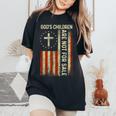 God's Children Are Not For Sale Usa Flag Idea Quote Women's Oversized Comfort T-Shirt Black